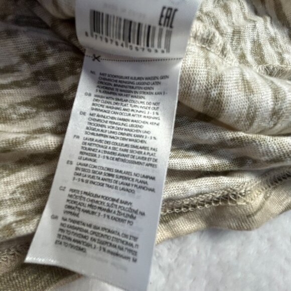 Yaya Womens Army Green Design Loose-Fit V-Neck Linen Top Large Lightweight New - Picture 5 of 8